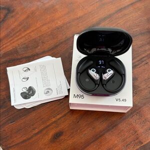 Black Wireless Earbuds with Charging Case